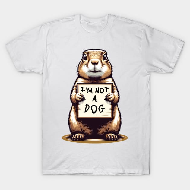 Funny Prairie Dog T-Shirt, I'm Not A Dog Cute Animal Pun Tee, Whimsical Nature Shirt, Unique Pet Lover Gift T-Shirt by Cat In Orbit ®